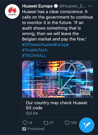 Huawei promoted tweet